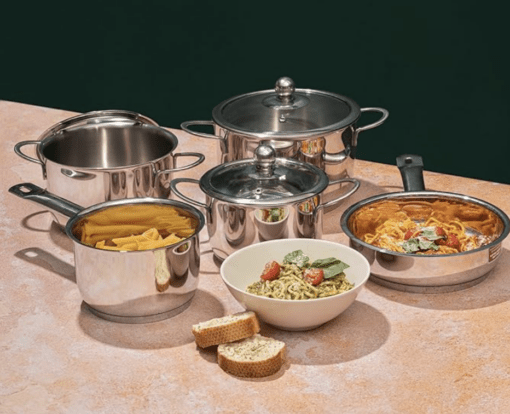 Vinod Tuscany Stainless Steel Cookware Set of 5 Pieces | Saucepot Set of 3 Pcs with Glass Lid | Saucepan and Frypan | Extra Deep | Induction Base | 2 Year Warranty - Image 3